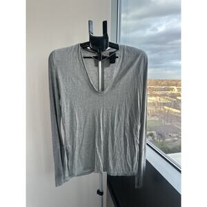 We The Free Gray V Neck Long Sleeve T-Shirt Women's XS